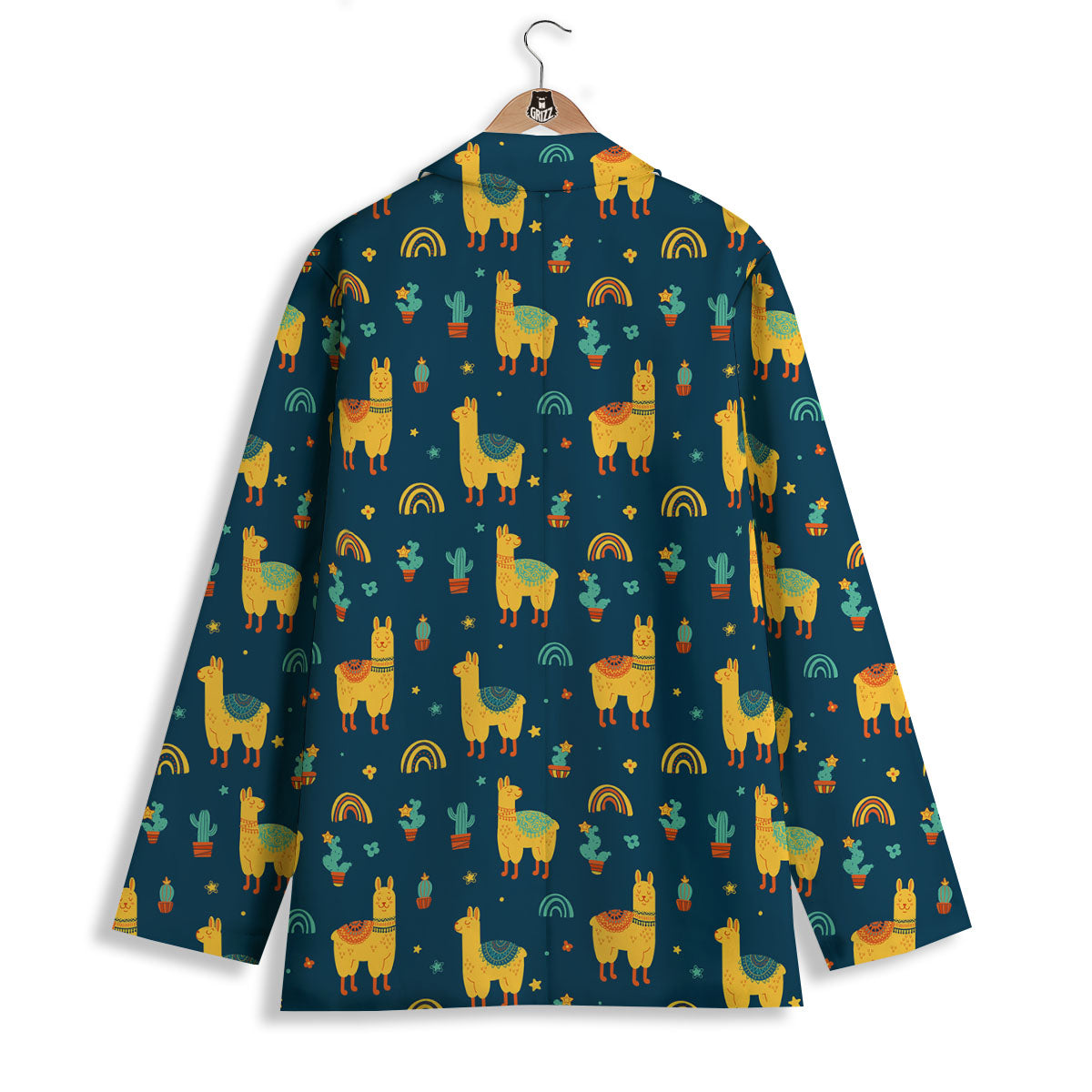 Llama Yellow Print Pattern Women's Blazer-grizzshop