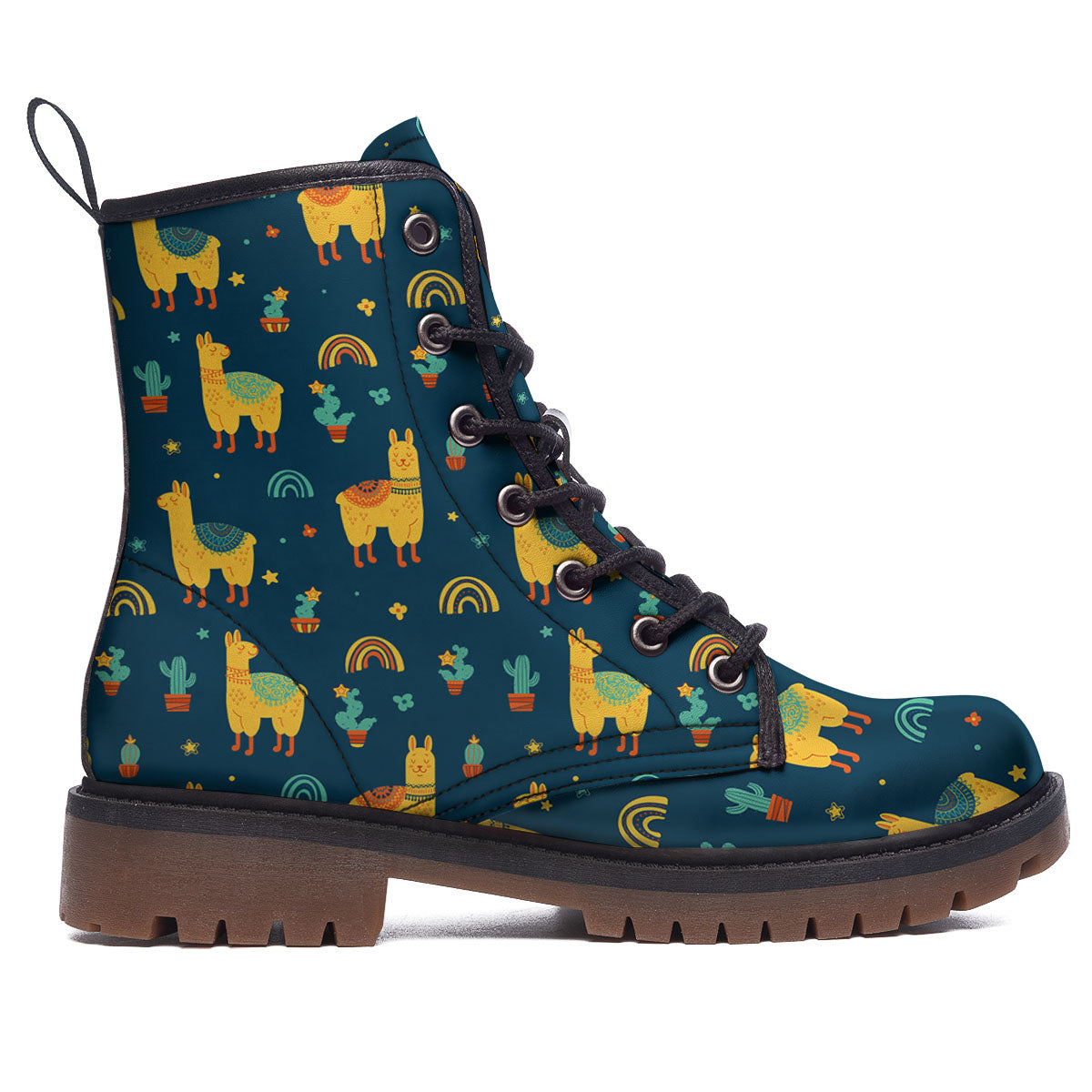 Llama Yellow Print Pattern Work Boots-grizzshop