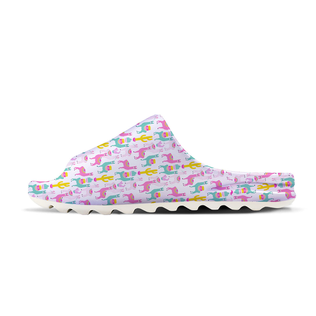 Llama And Cartoon Cactus Print Pattern Sandals-grizzshop