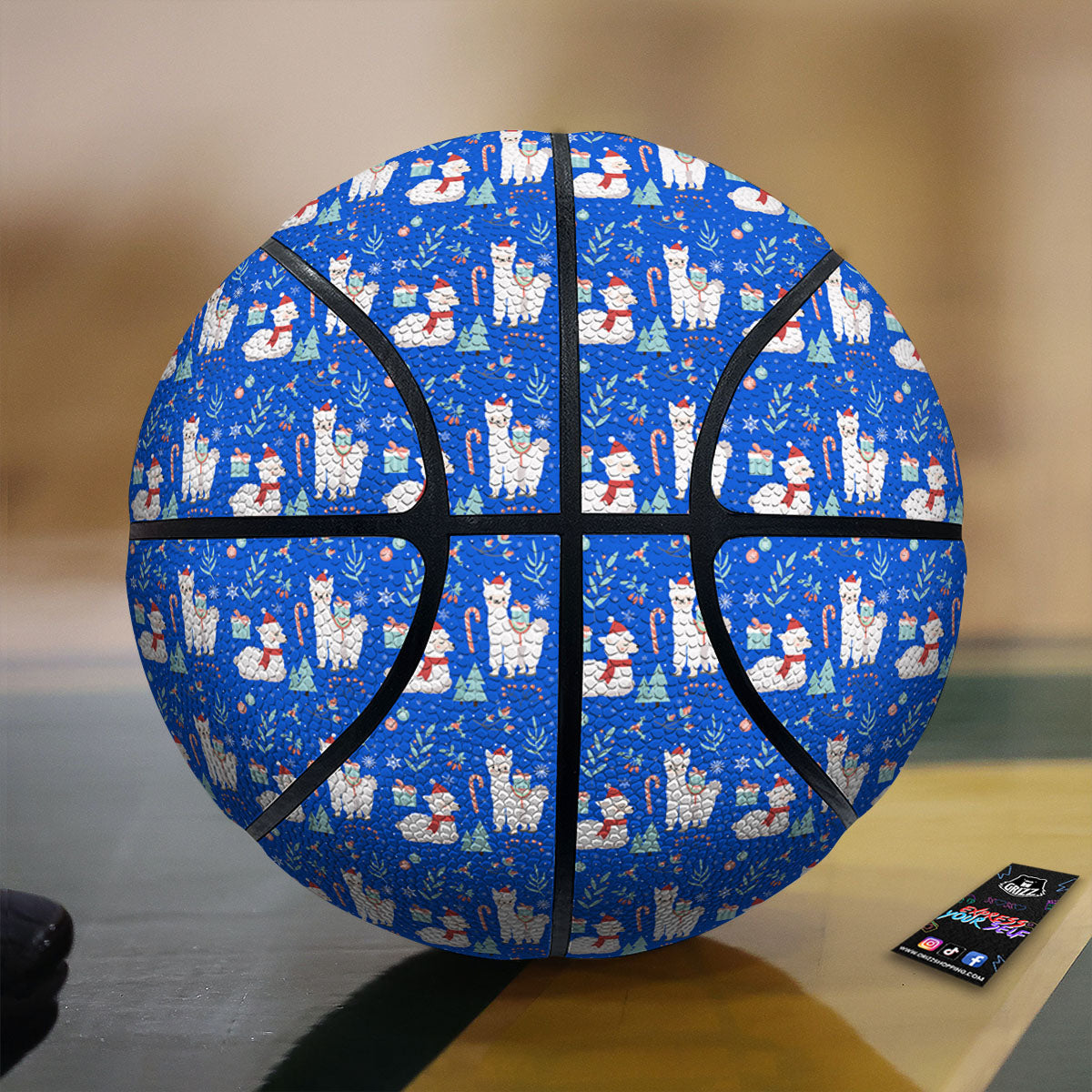 Llama Christmas Print Pattern Basketball