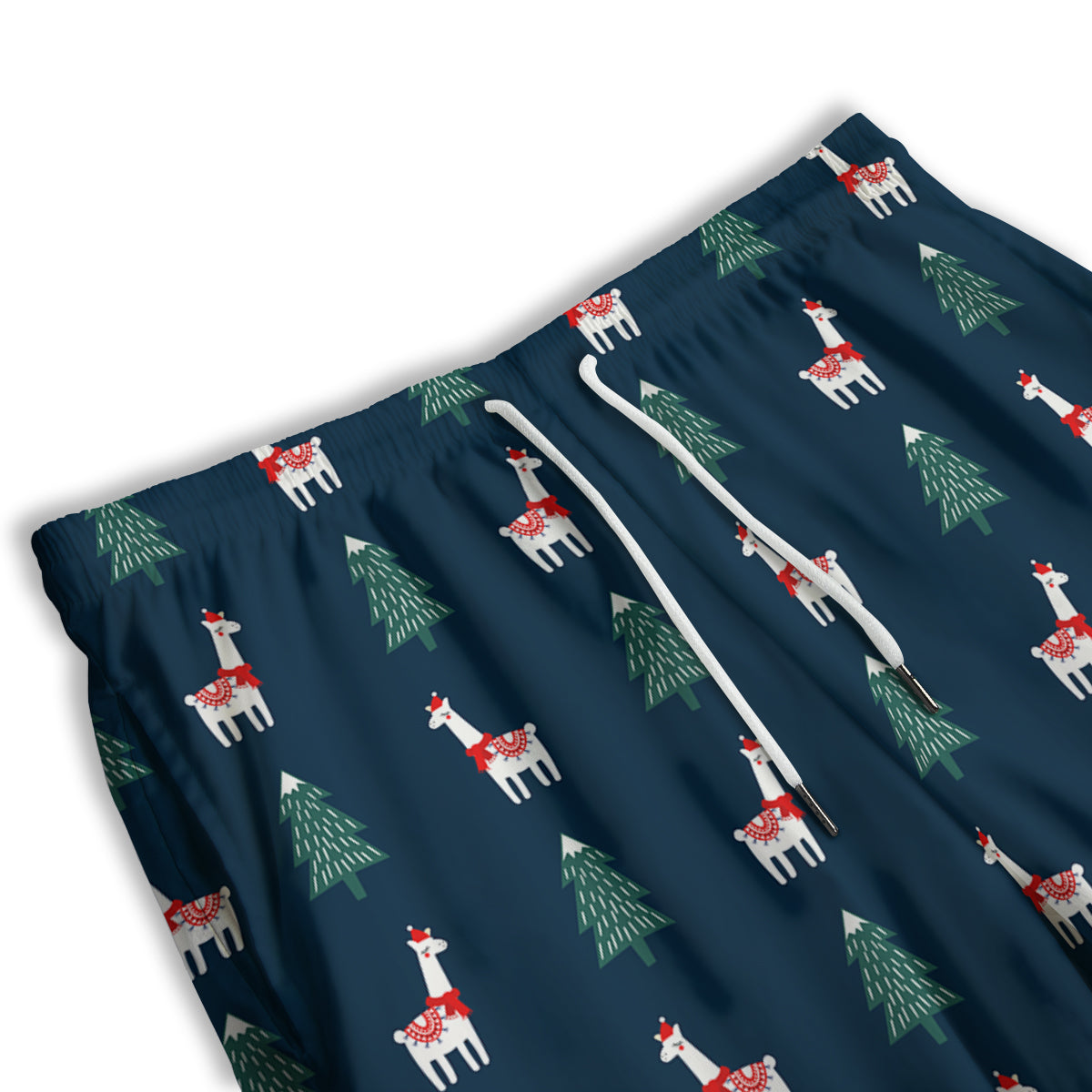 Llama Xmas Print Pattern Men's Athletic Shorts