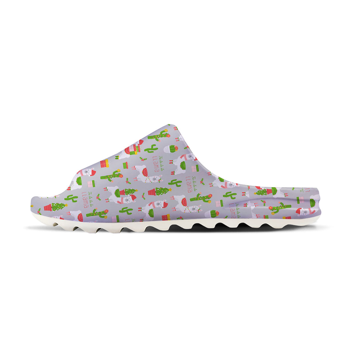 Llama Xmas Santa Claus Print Pattern Sandals-grizzshop