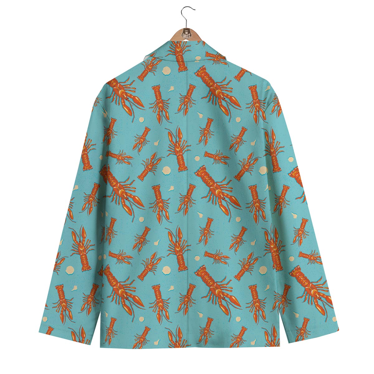 Lobster Pattern Print Men's Blazer-grizzshop