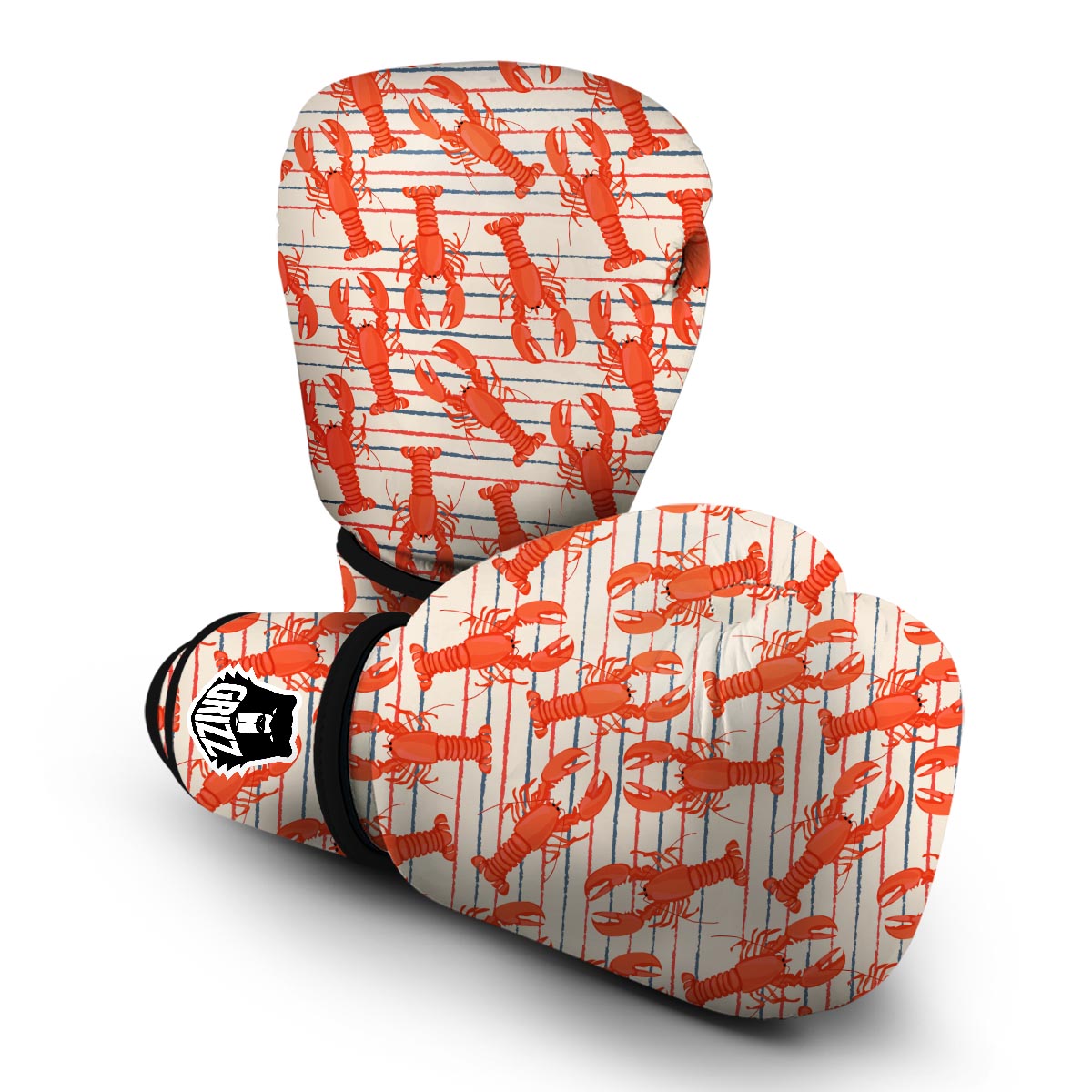 Lobster Print Pattern Boxing Gloves-grizzshop