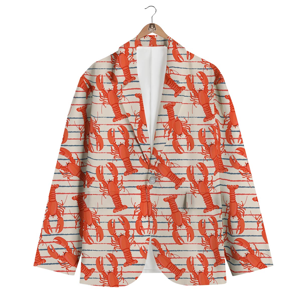 Lobster Print Pattern Men's Blazer-grizzshop