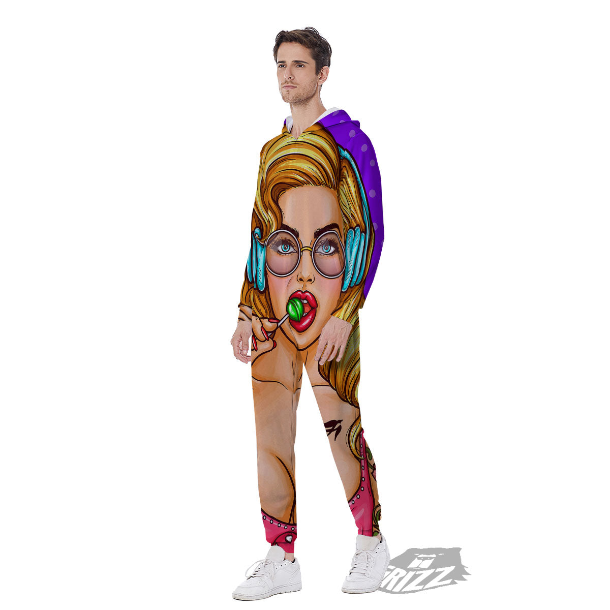 Lollipop And Punk Girl Print Men's Jumpsuit-grizzshop