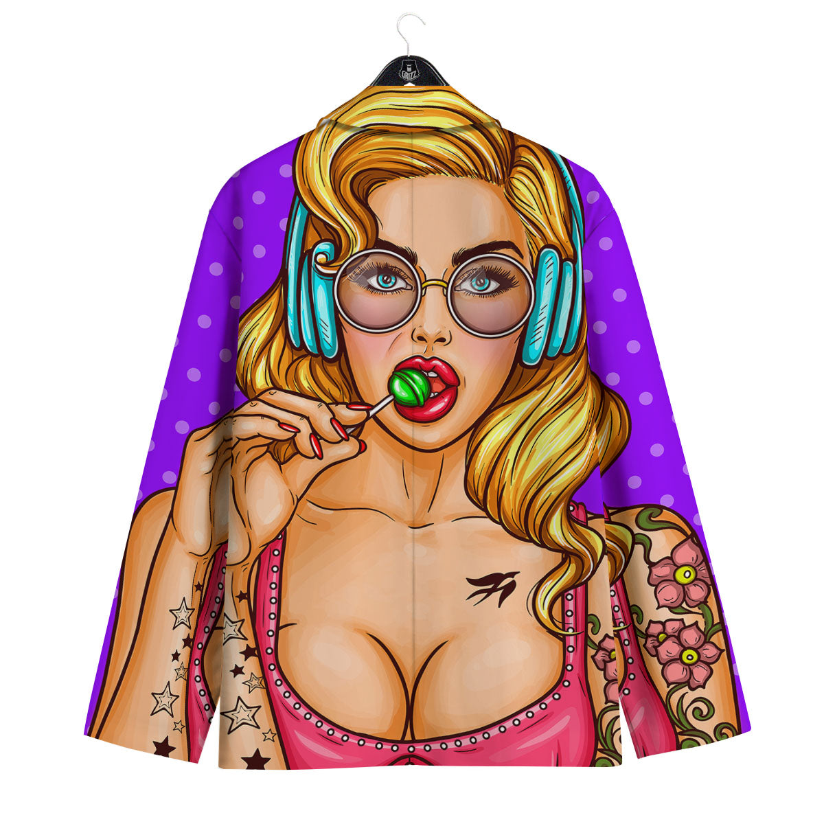 Lollipop And Punk Girl Print Men's Sport Coat-grizzshop