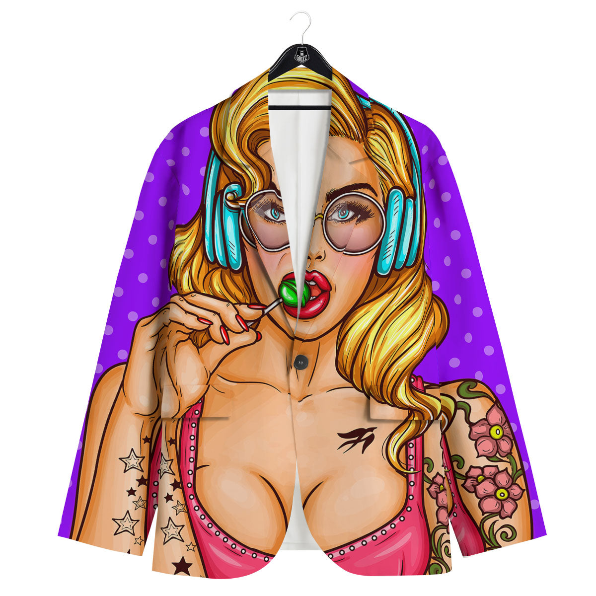 Lollipop And Punk Girl Print Men's Sport Coat-grizzshop