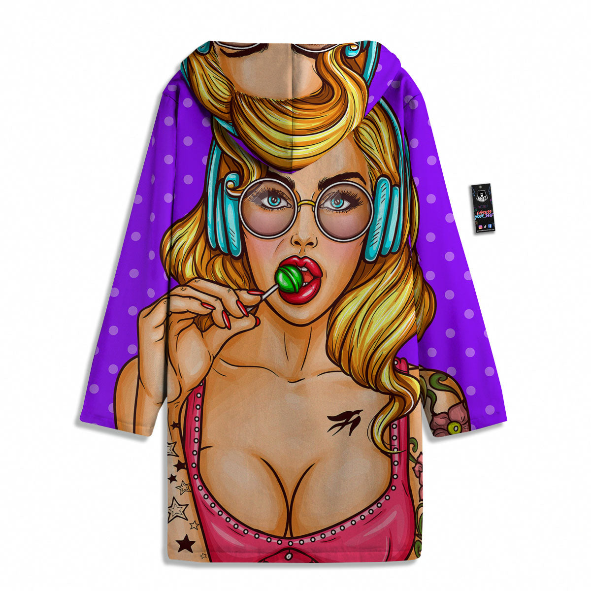 Lollipop And Punk Girl Print Men's Windbreaker Jacket-grizzshop