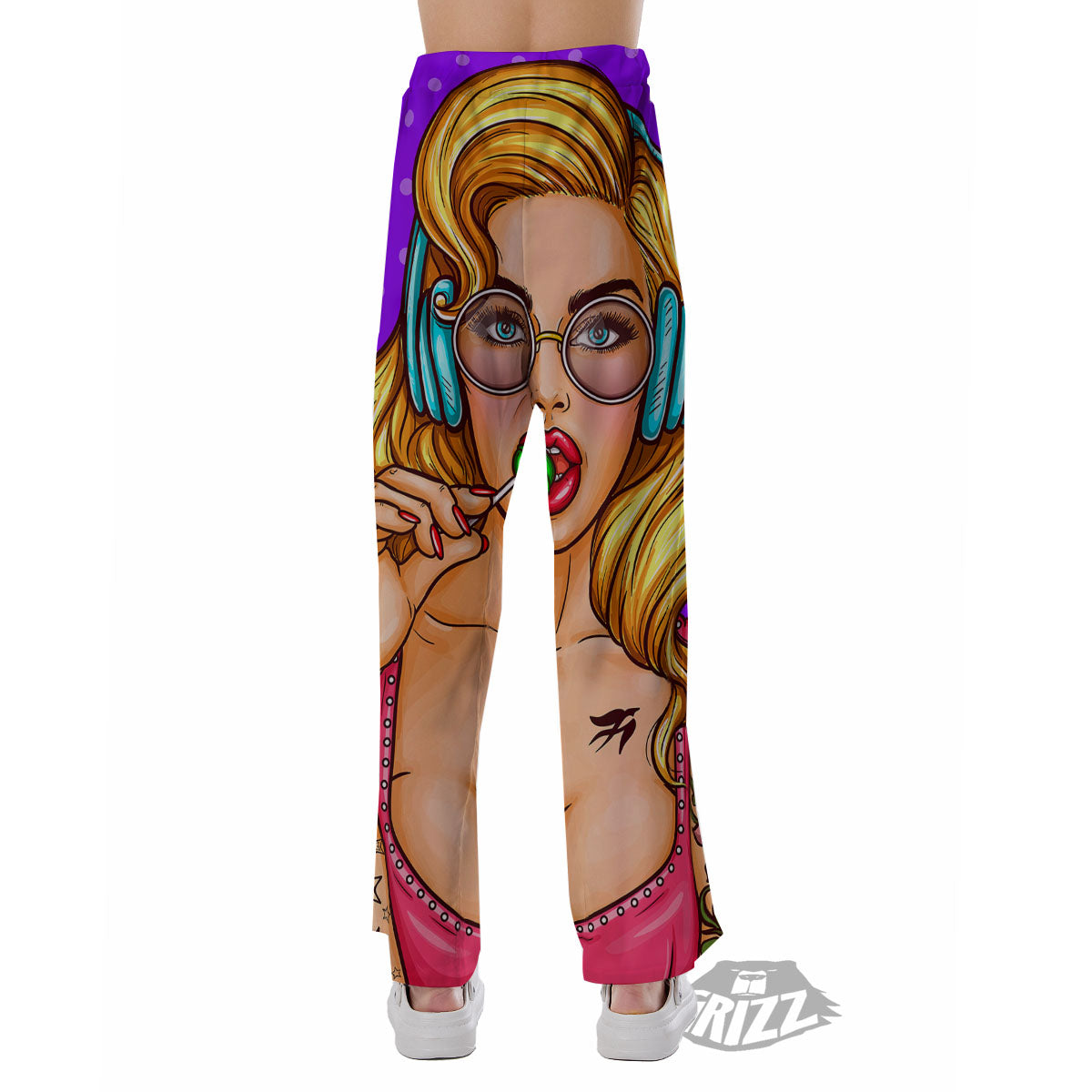 Lollipop And Punk Girl Print Pajama Pants-grizzshop