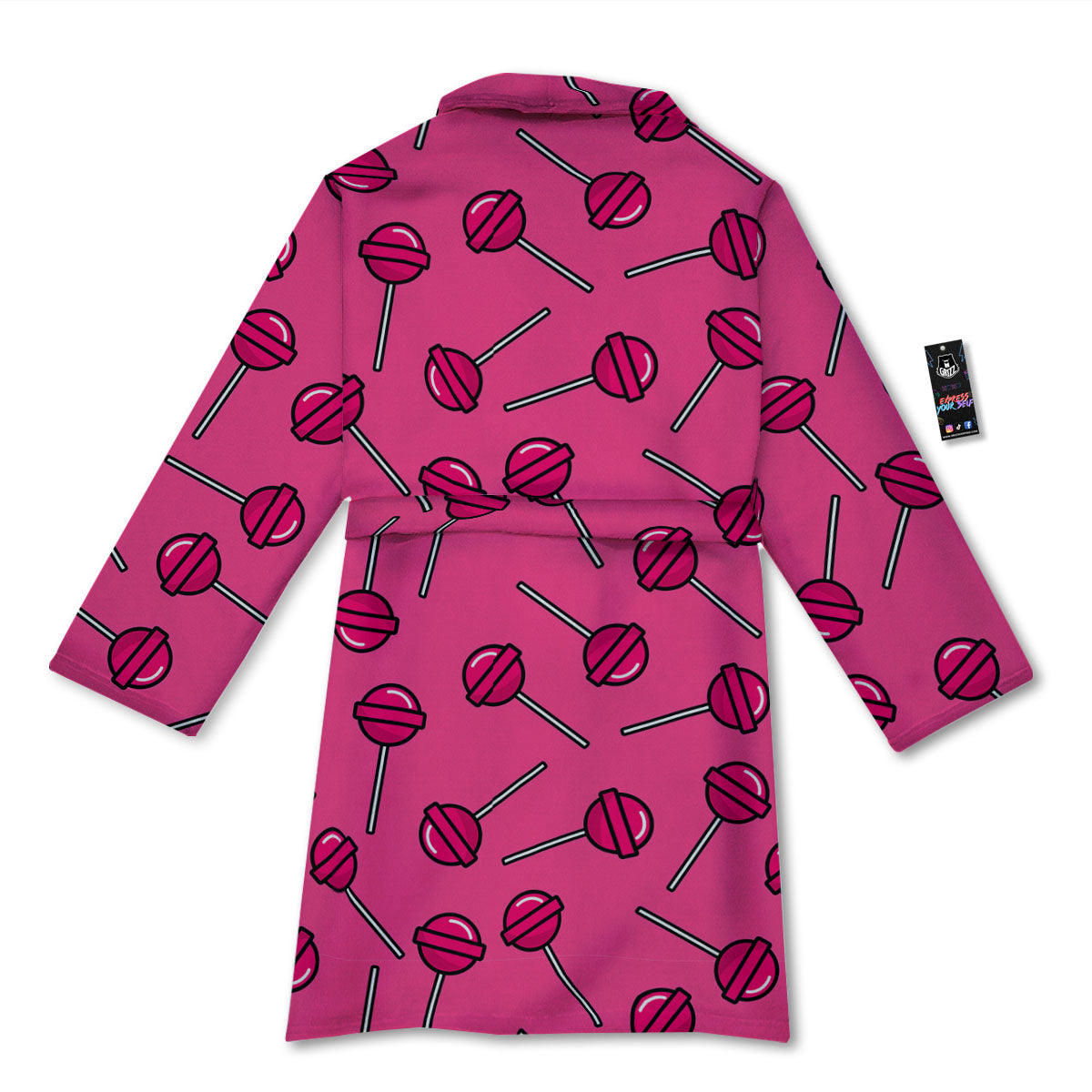 Lollipop Candy Pink Print Pattern Bathrobe-grizzshop