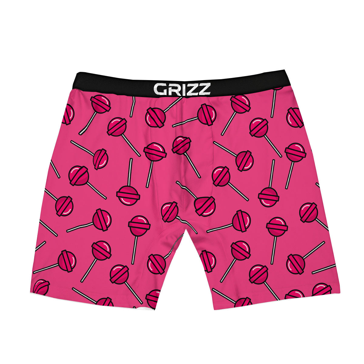 Lollipop Candy Pink Print Pattern Boxer Briefs-grizzshop