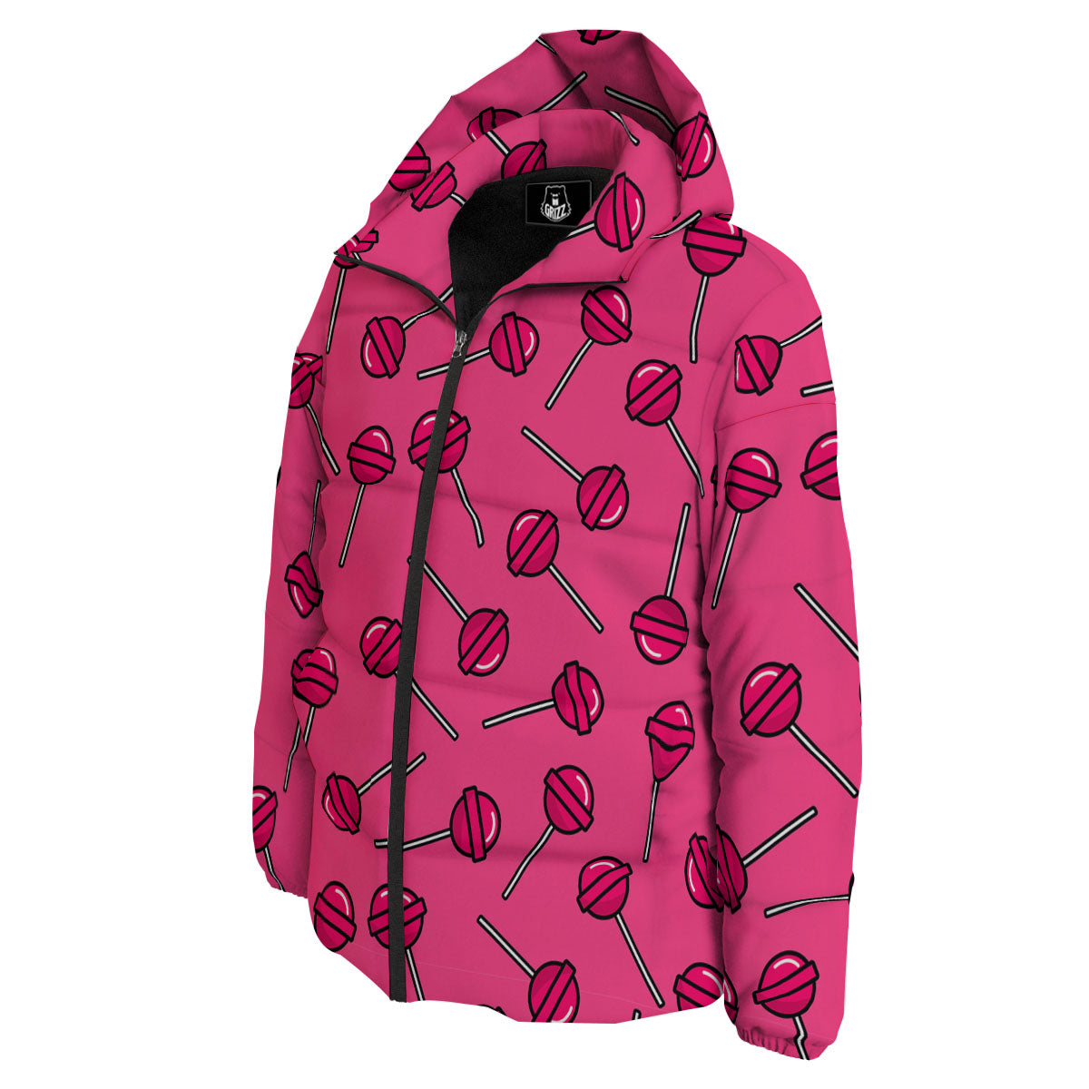 Lollipop Candy Pink Print Pattern Down Jacket-grizzshop
