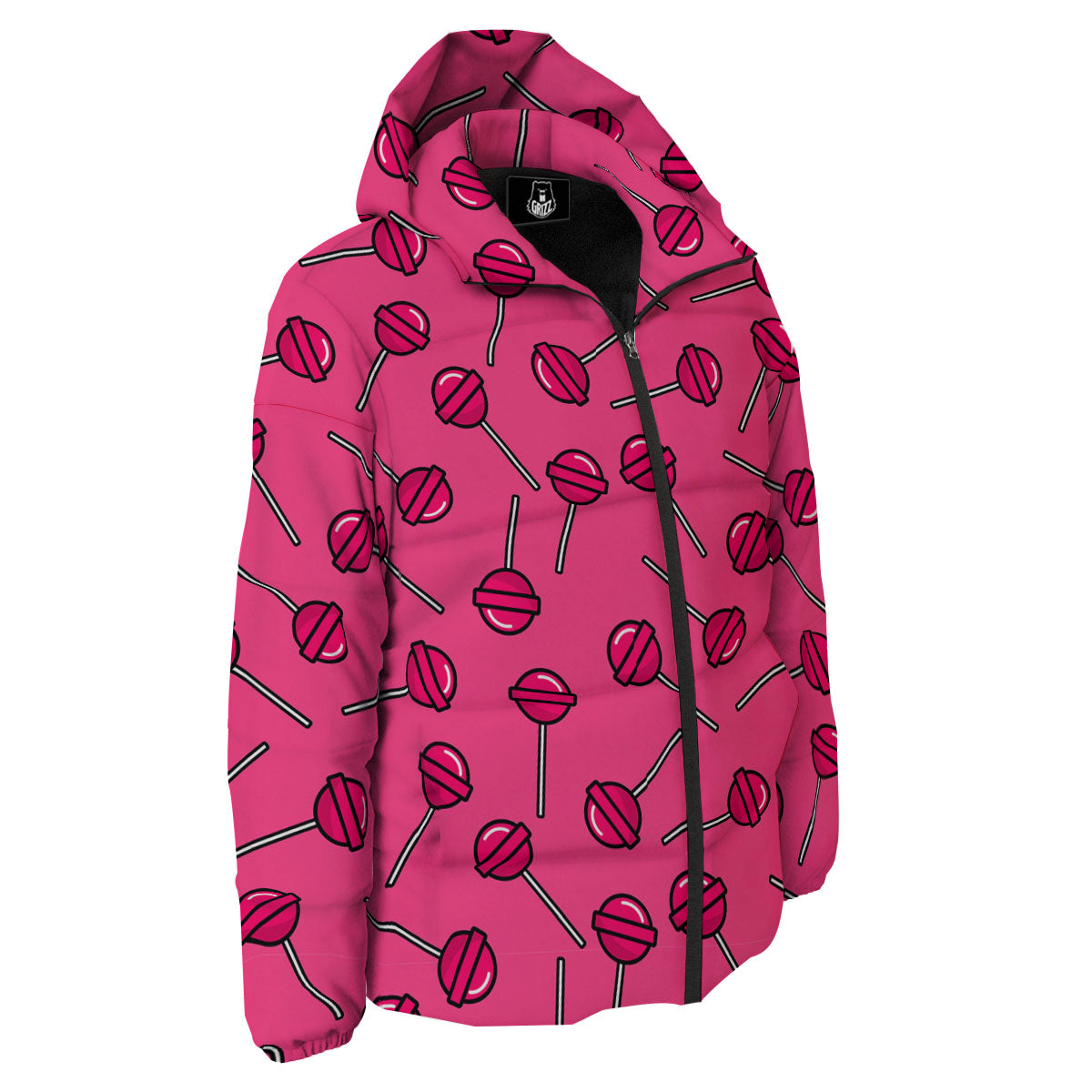 Lollipop Candy Pink Print Pattern Down Jacket-grizzshop