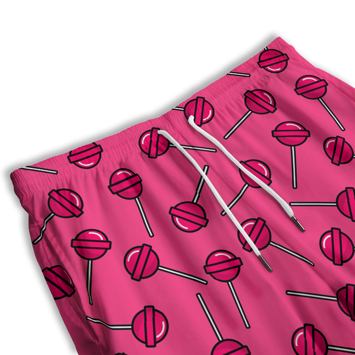 Lollipop Candy Pink Print Pattern Men's Athletic Shorts