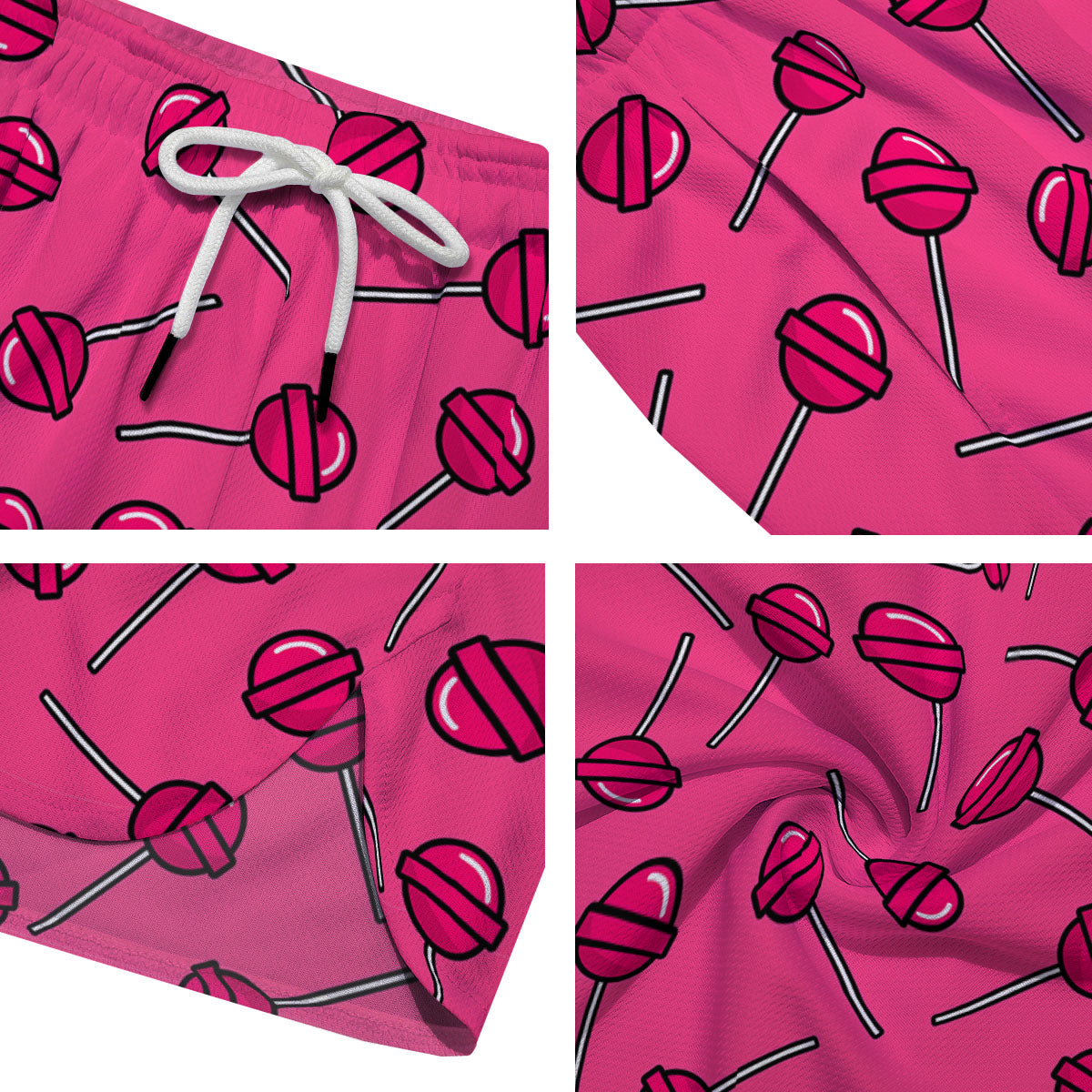 Lollipop Candy Pink Print Pattern Men's Running Shorts-grizzshop