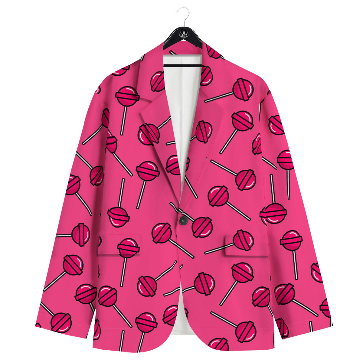 Lollipop Candy Pink Print Pattern Men's Sport Coat-grizzshop