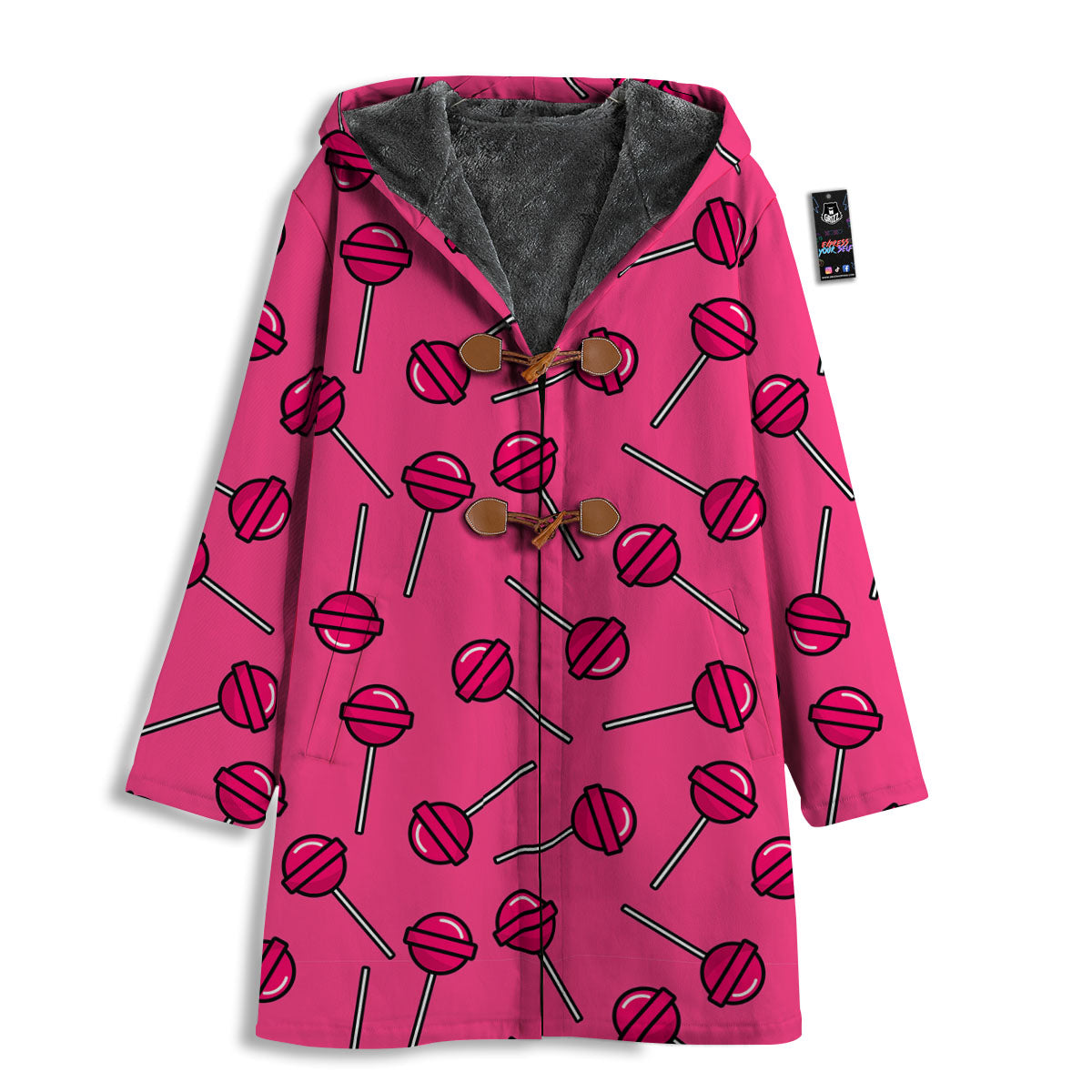 Lollipop Candy Pink Print Pattern Men's Windbreaker Jacket-grizzshop
