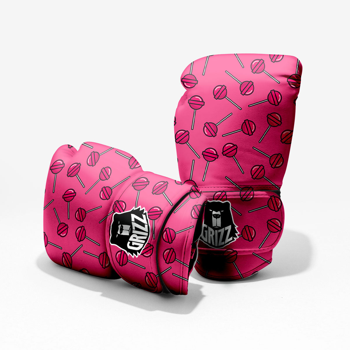 Lollipop Candy Pink Print Pattern Pro Boxing Glove