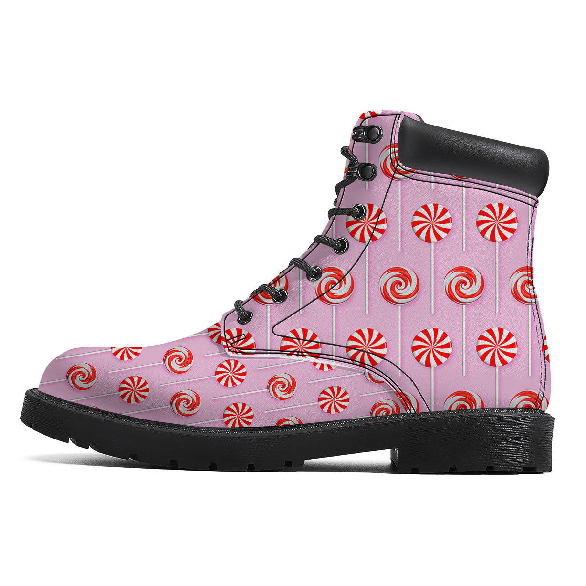 Lollipop Candy Red Print Pattern Boots-grizzshop