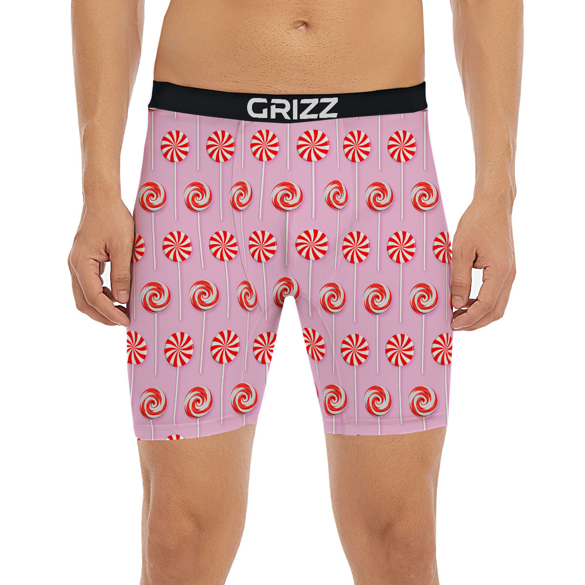 Lollipop Candy Red Print Pattern Boxer Briefs-grizzshop