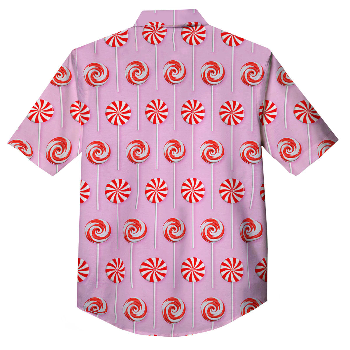 Lollipop Candy Red Print Pattern Button Up Shirt-grizzshop