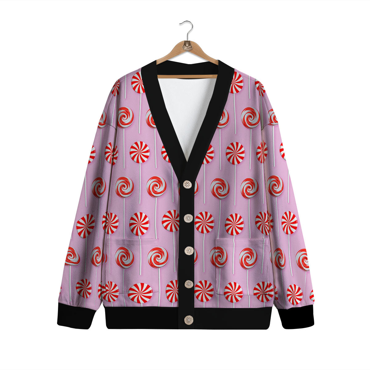 Lollipop Candy Red Print Pattern Cardigan-grizzshop