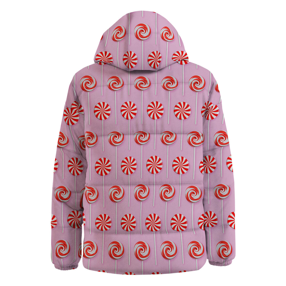 Lollipop Candy Red Print Pattern Down Jacket-grizzshop