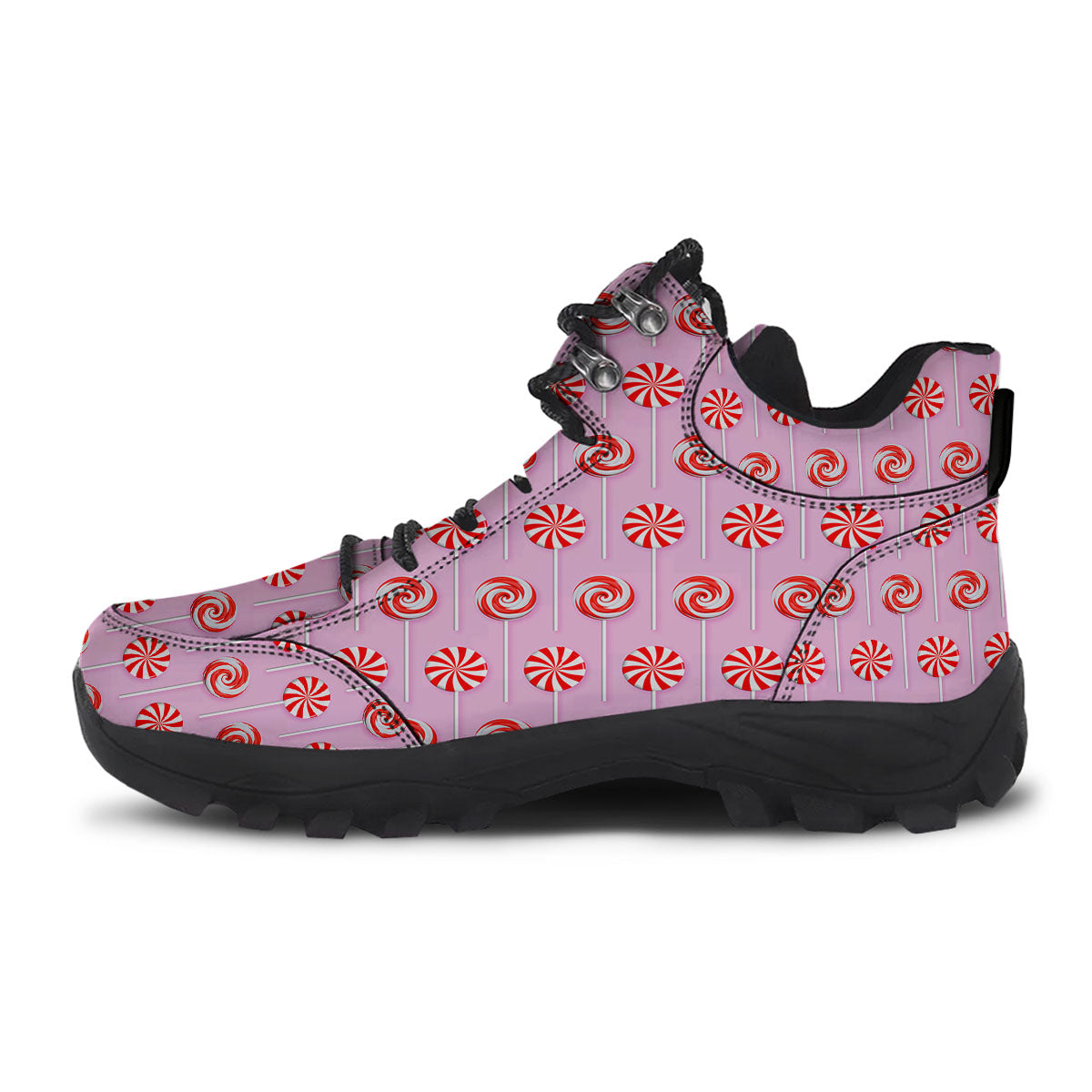 Lollipop Candy Red Print Pattern Hiking Shoes-grizzshop