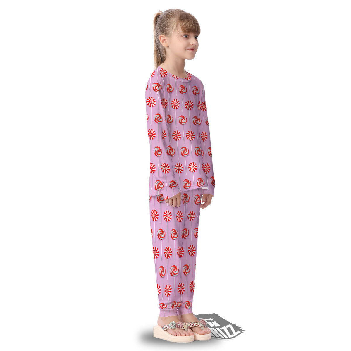Lollipop Candy Red Print Pattern Kid's Pajamas-grizzshop