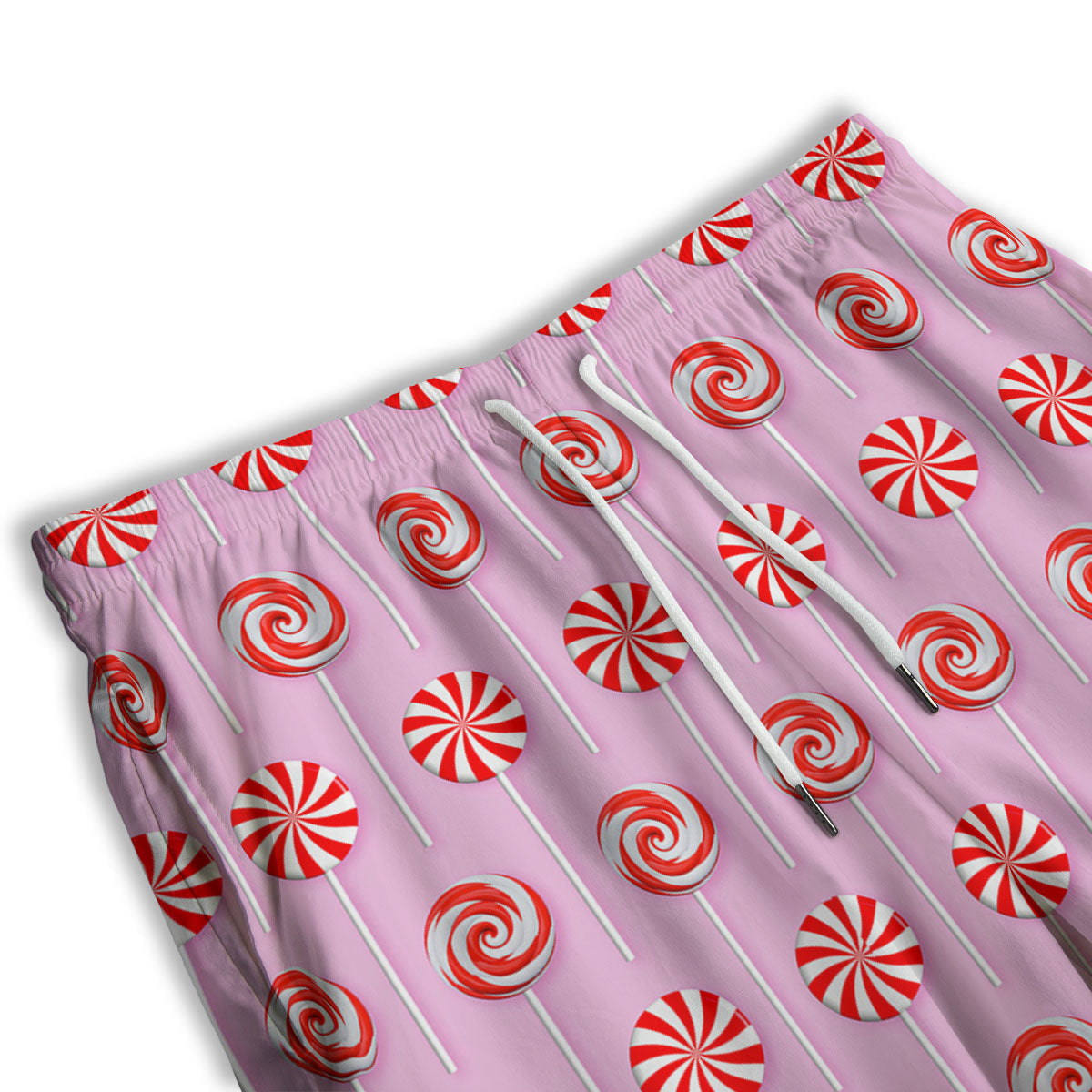 Lollipop Candy Red Print Pattern Men's Athletic Shorts