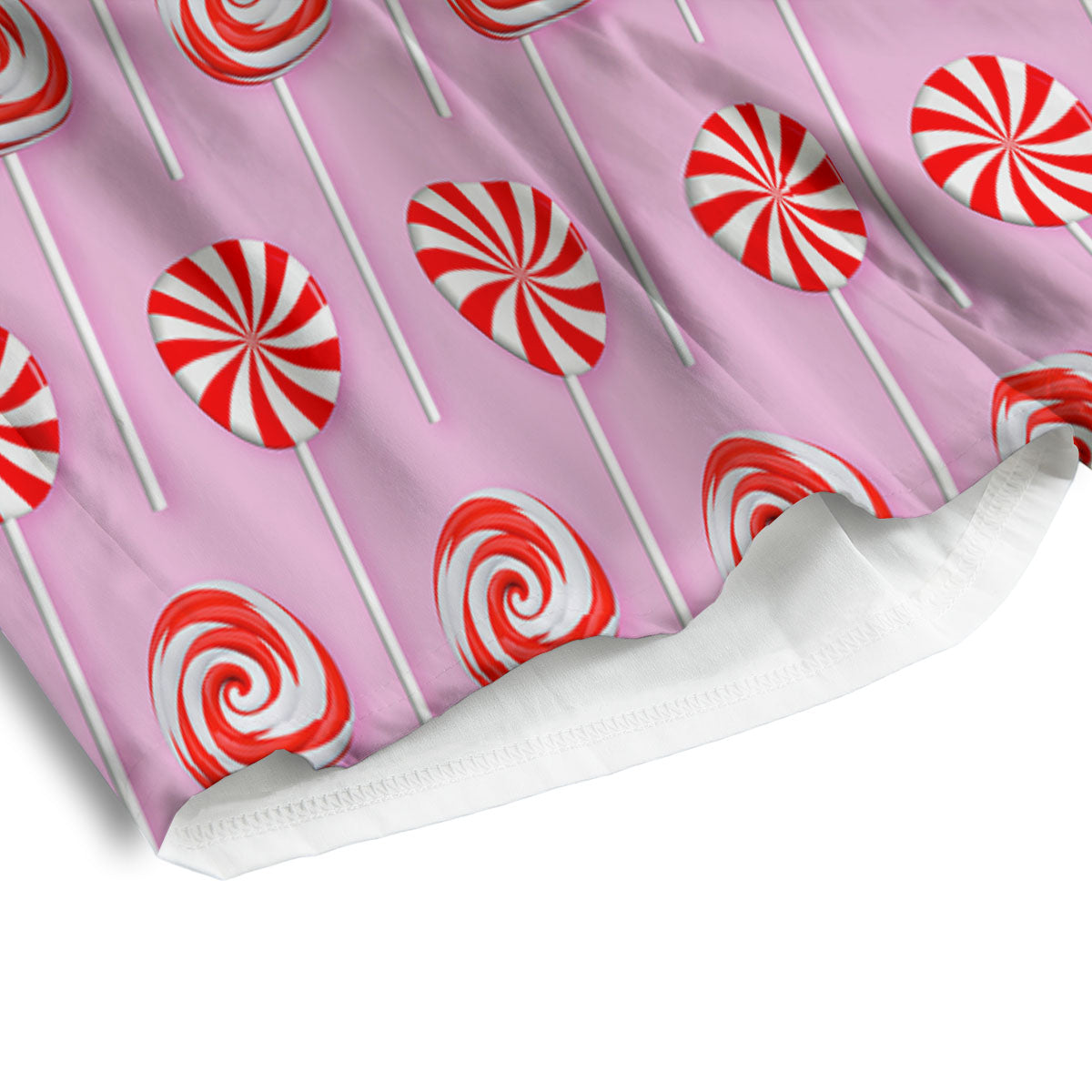 Lollipop Candy Red Print Pattern Men's Athletic Shorts