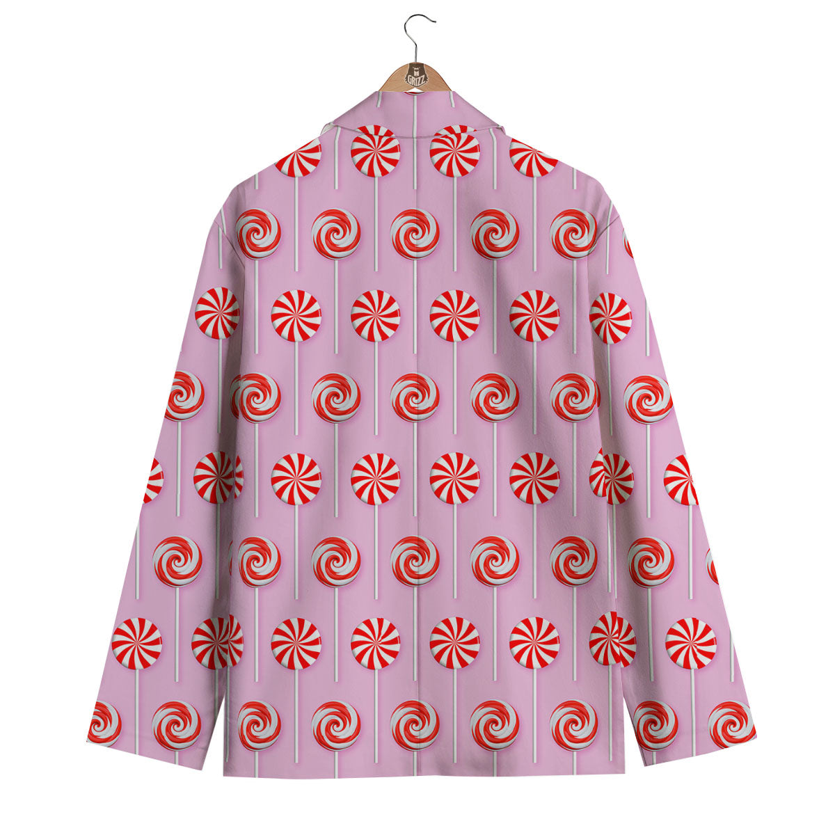 Lollipop Candy Red Print Pattern Men's Blazer-grizzshop