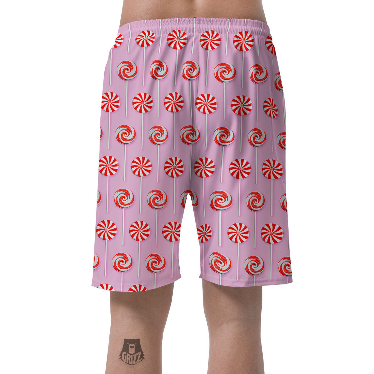 Lollipop Candy Red Print Pattern Men's Shorts-grizzshop