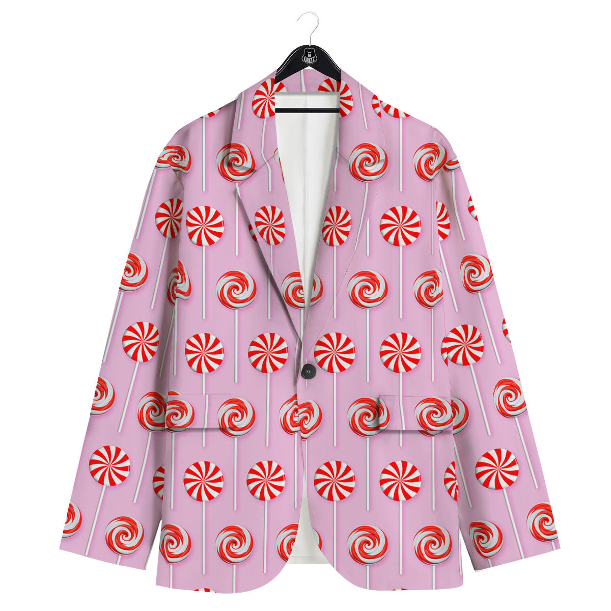 Lollipop Candy Red Print Pattern Men's Sport Coat-grizzshop
