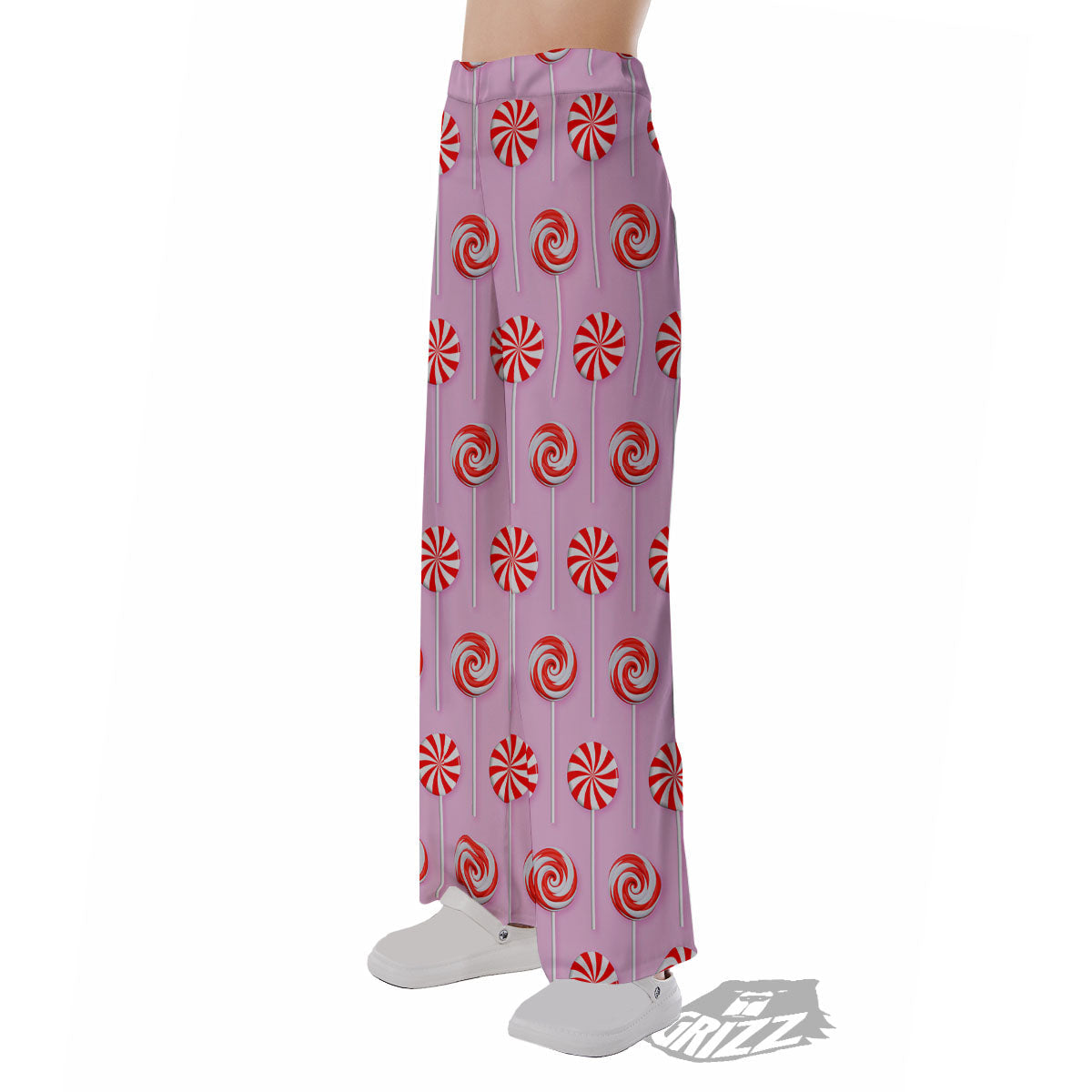 Lollipop Candy Red Print Pattern Pajama Pants-grizzshop