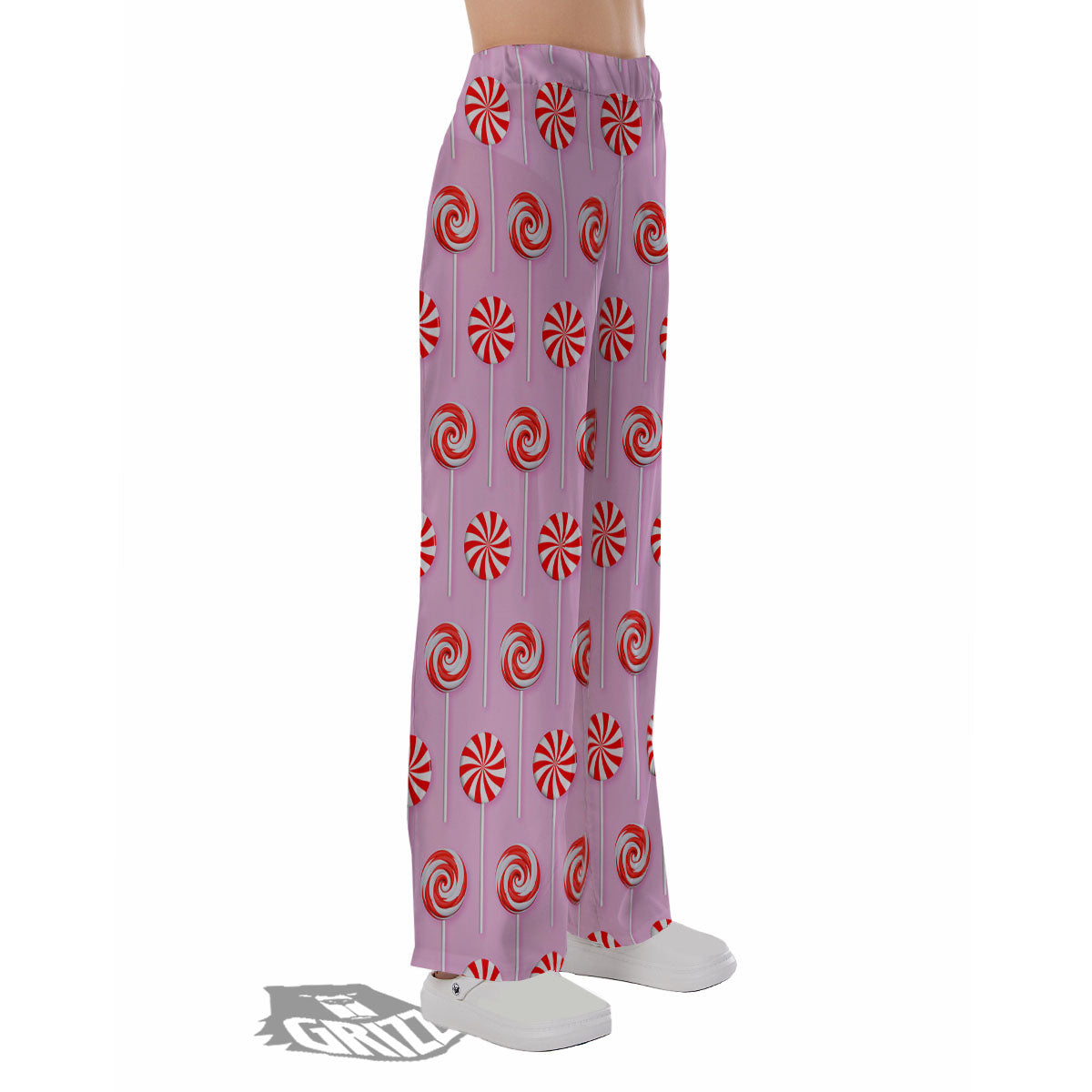 Lollipop Candy Red Print Pattern Pajama Pants-grizzshop