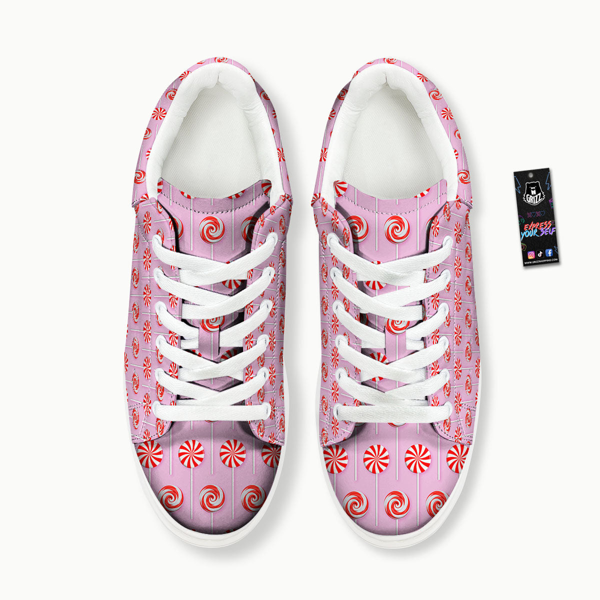 Lollipop Candy Red Print Pattern Platform Shoes-grizzshop