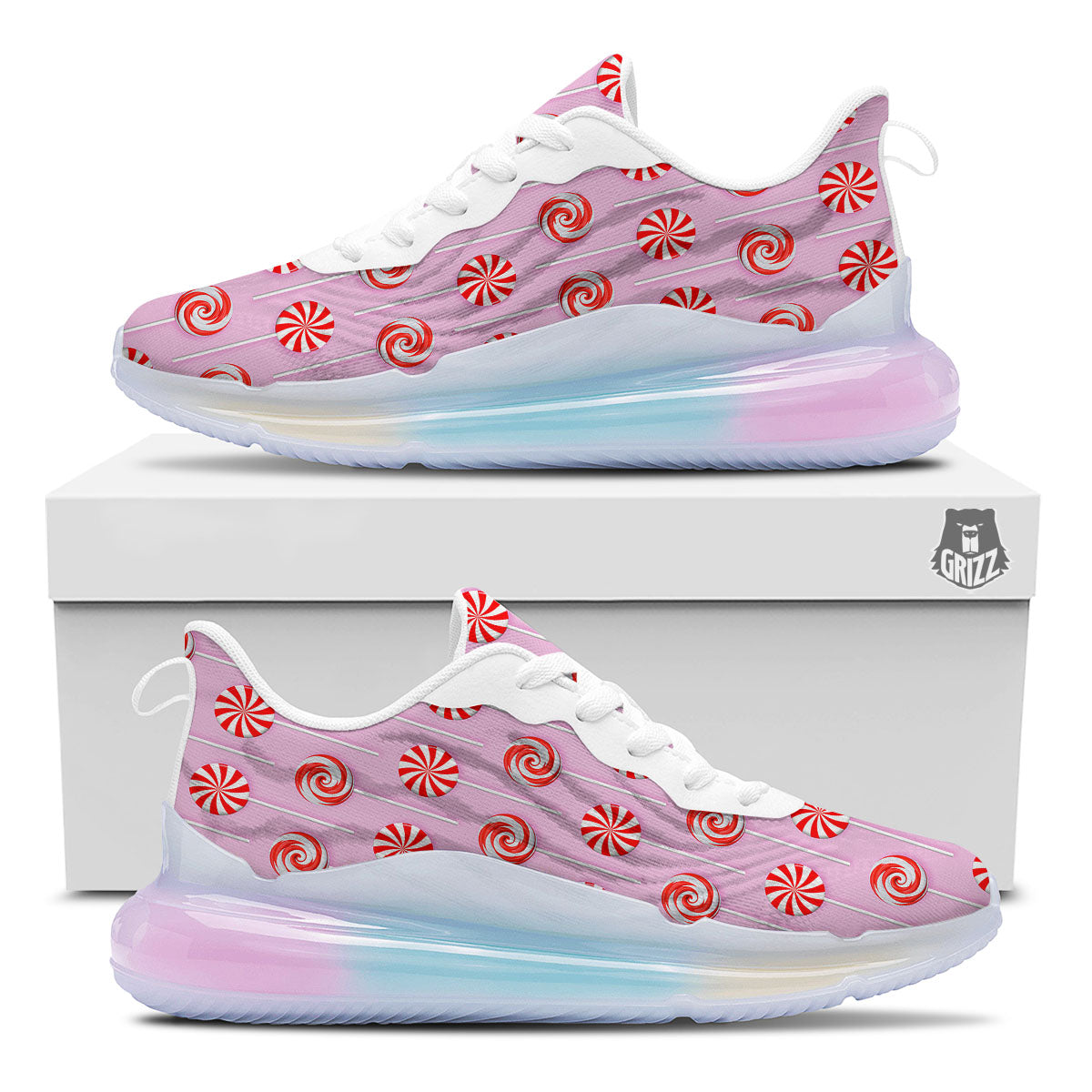 Lollipop Candy Red Print Pattern Running Sneakers-grizzshop