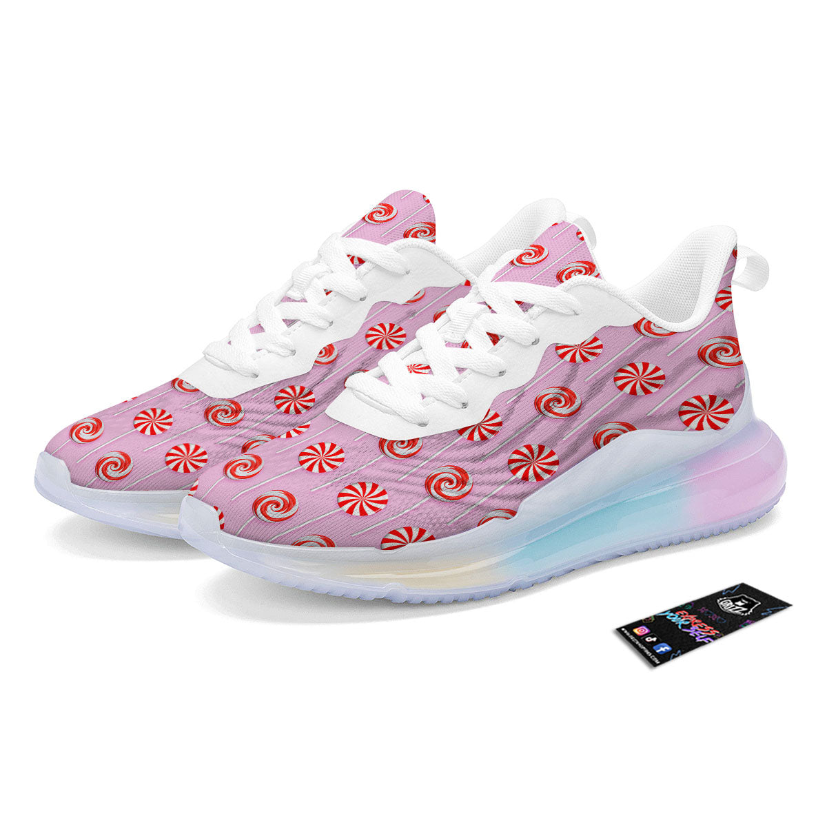 Lollipop Candy Red Print Pattern Running Sneakers-grizzshop