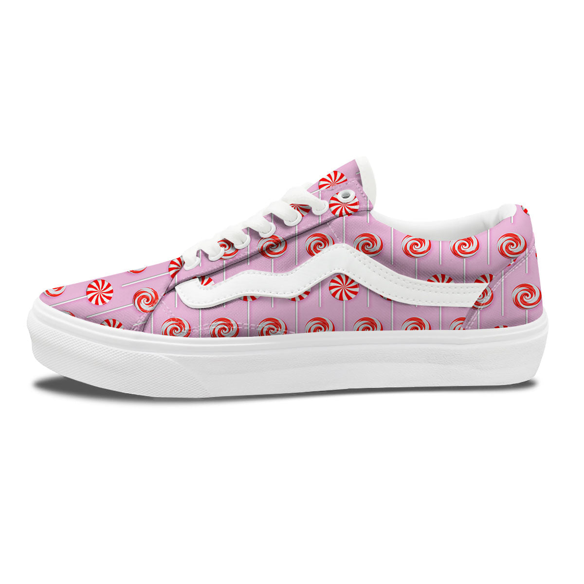 Lollipop Candy Red Print Pattern Skate Shoes-grizzshop