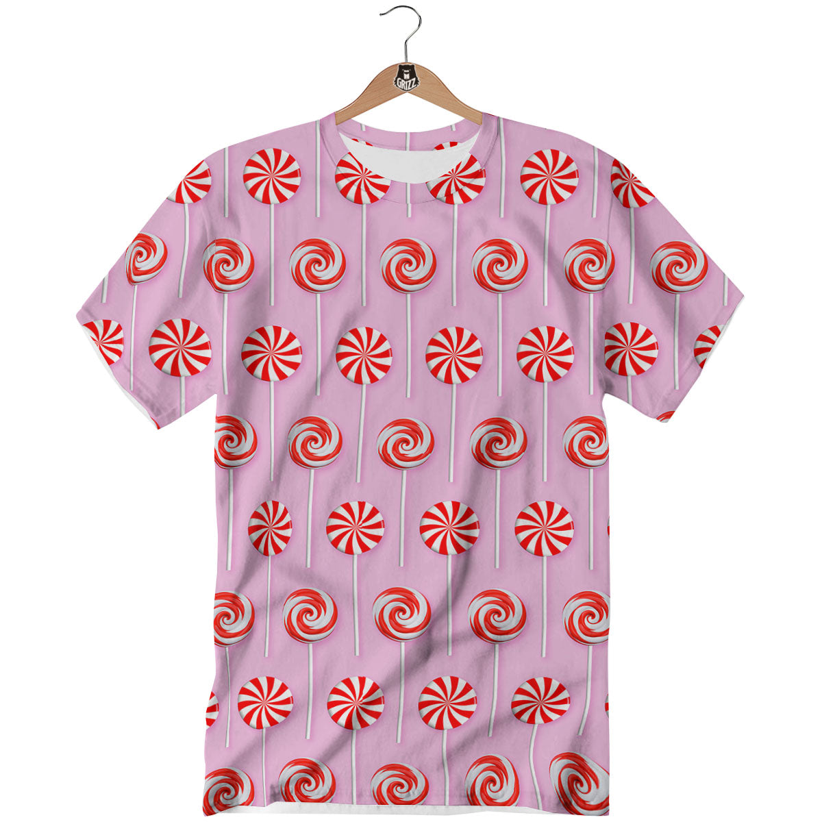 Lollipop Candy Red Print Pattern T-Shirt-grizzshop