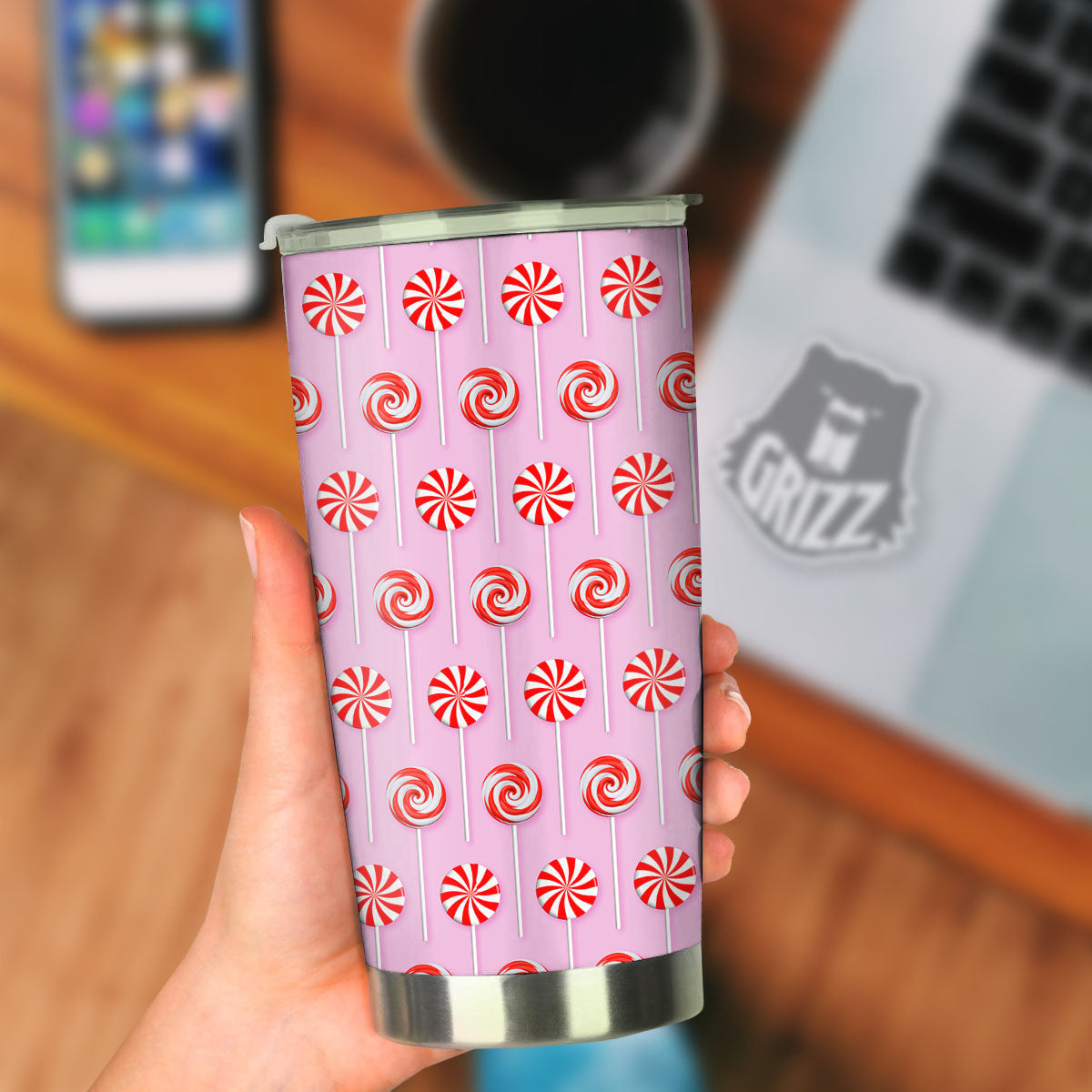 Lollipop Candy Red Print Pattern Tumbler-grizzshop