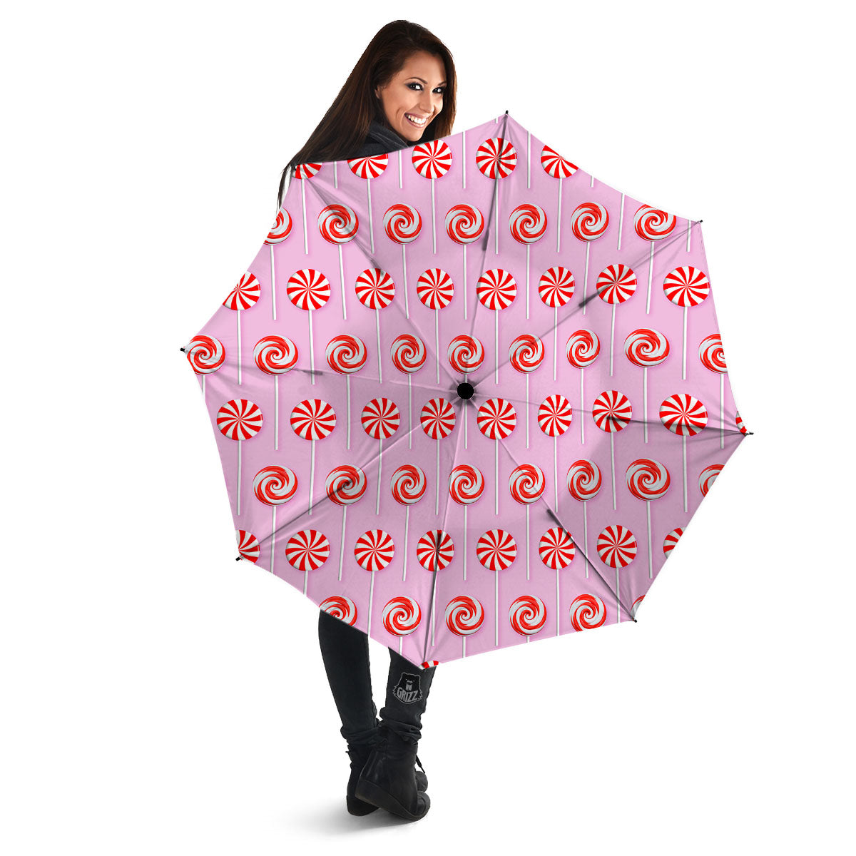 Lollipop Candy Red Print Pattern Umbrella-grizzshop