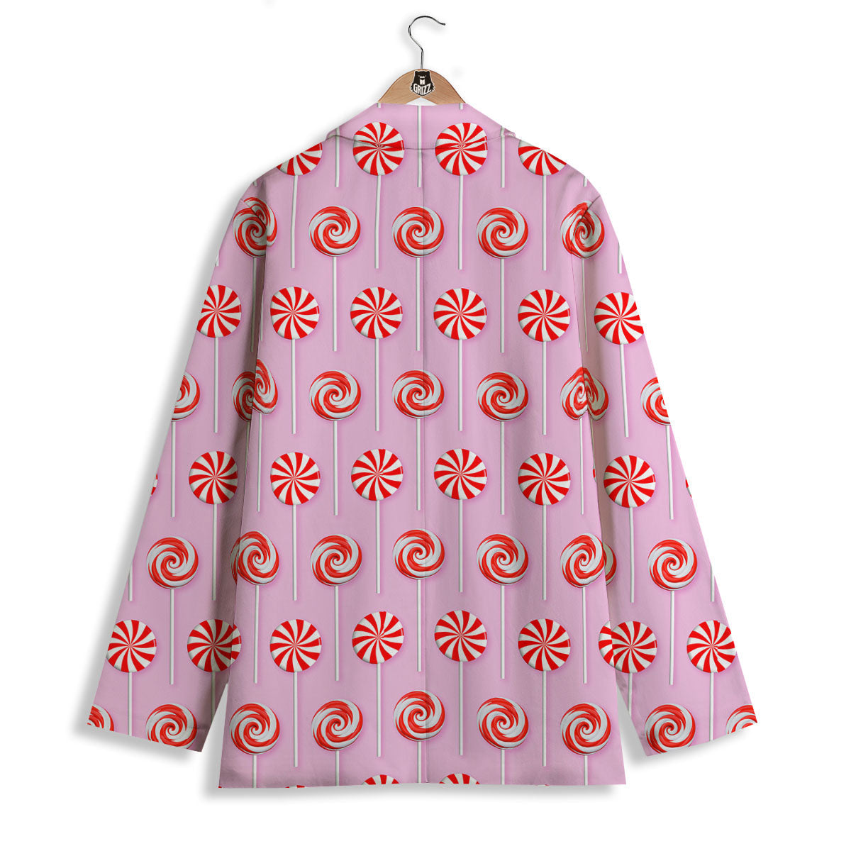 Lollipop Candy Red Print Pattern Women's Blazer-grizzshop