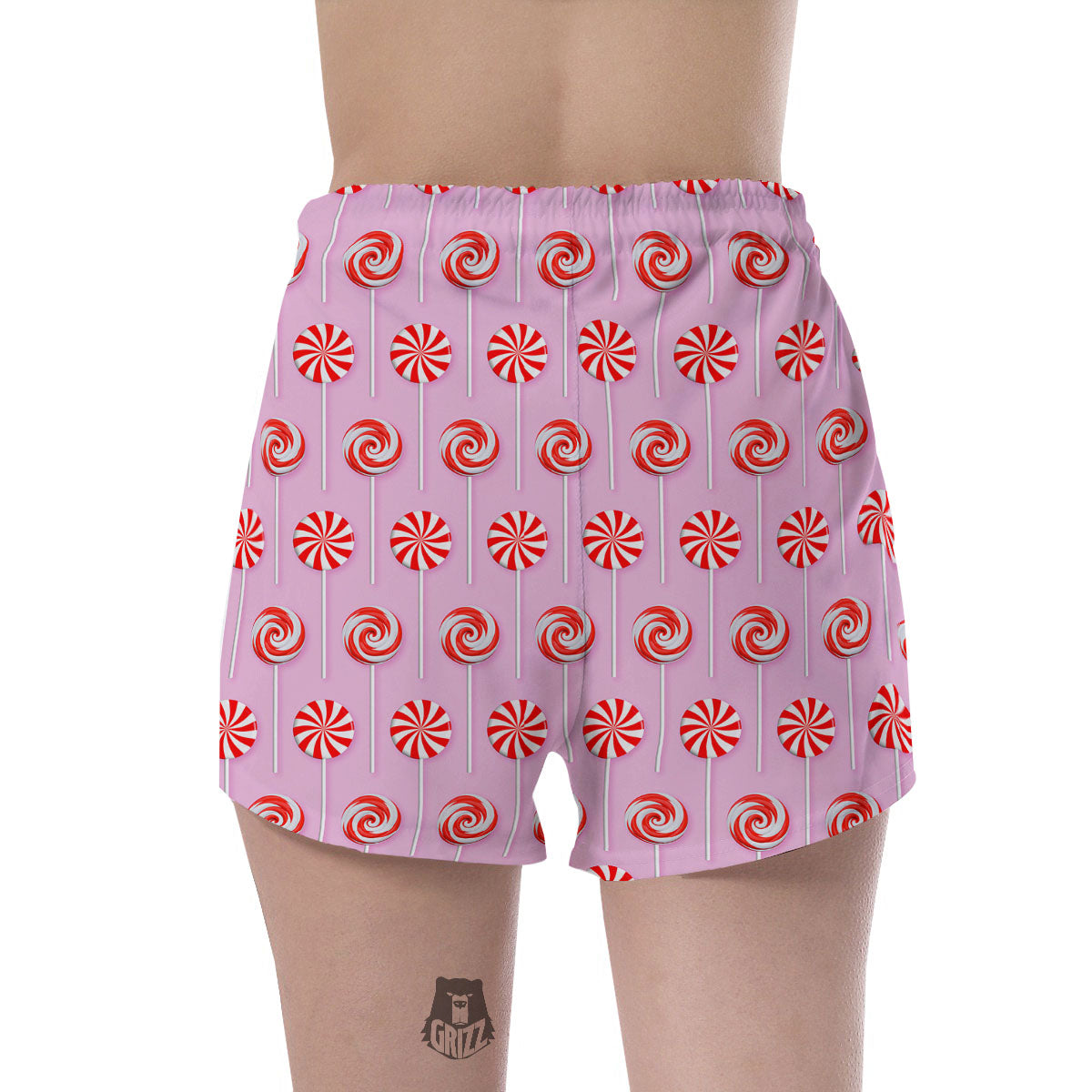 Lollipop Candy Red Print Pattern Women's Shorts-grizzshop