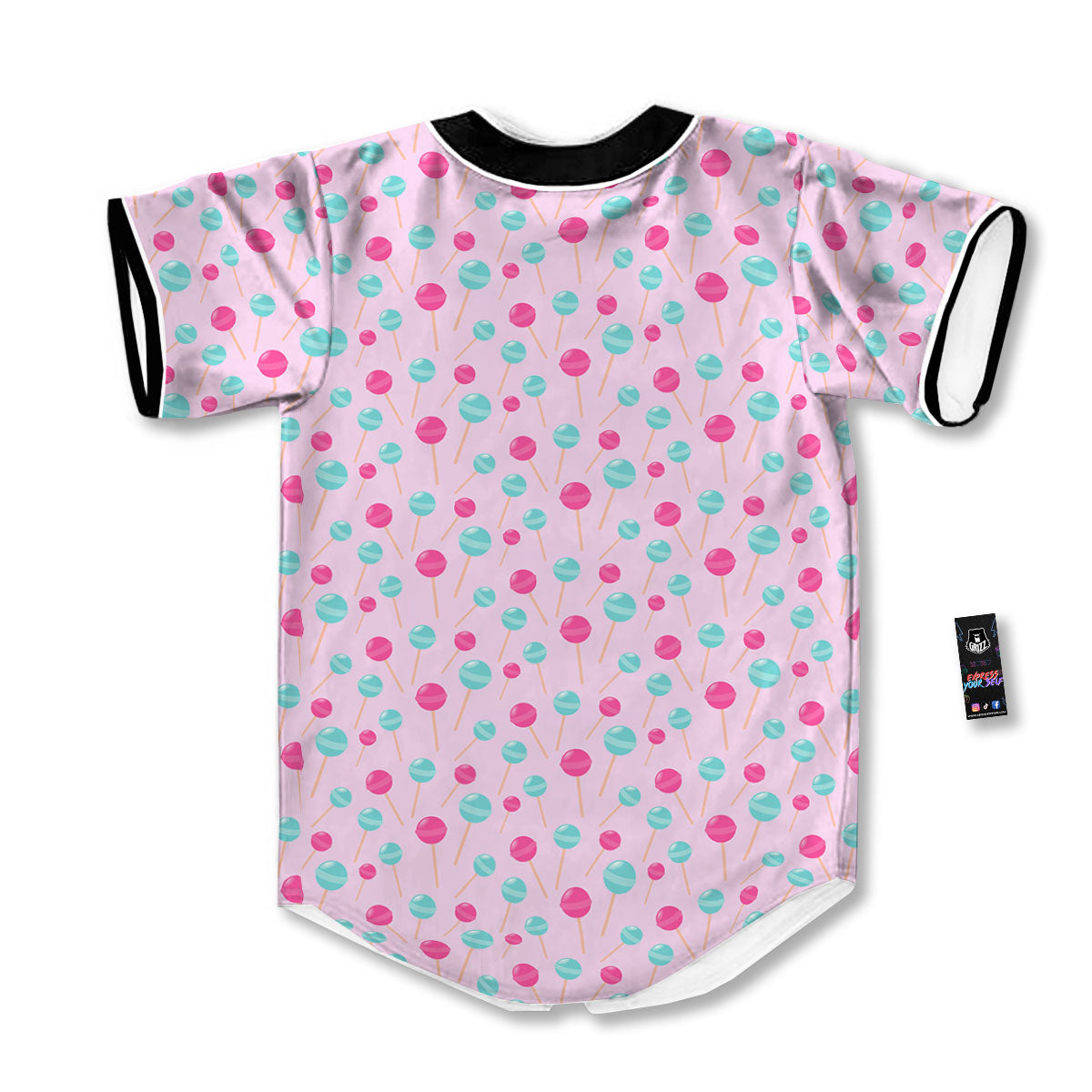 Lollipop Cartoon Print Pattern Baseball Jersey-grizzshop
