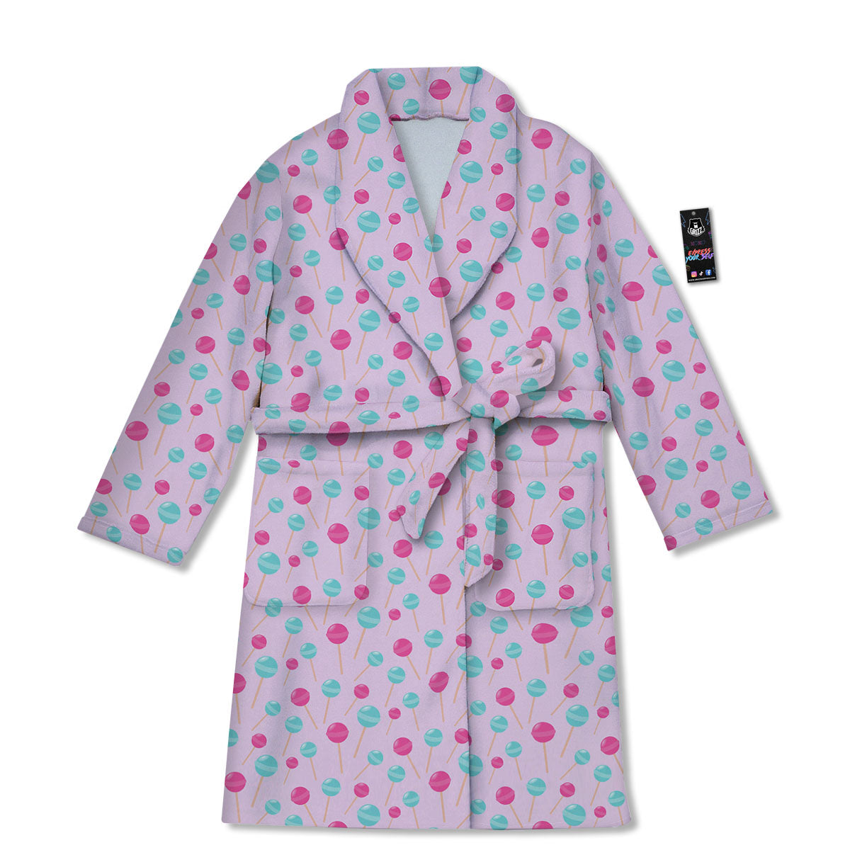 Lollipop Cartoon Print Pattern Bathrobe-grizzshop