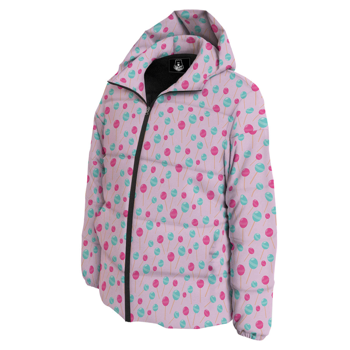 Lollipop Cartoon Print Pattern Down Jacket-grizzshop
