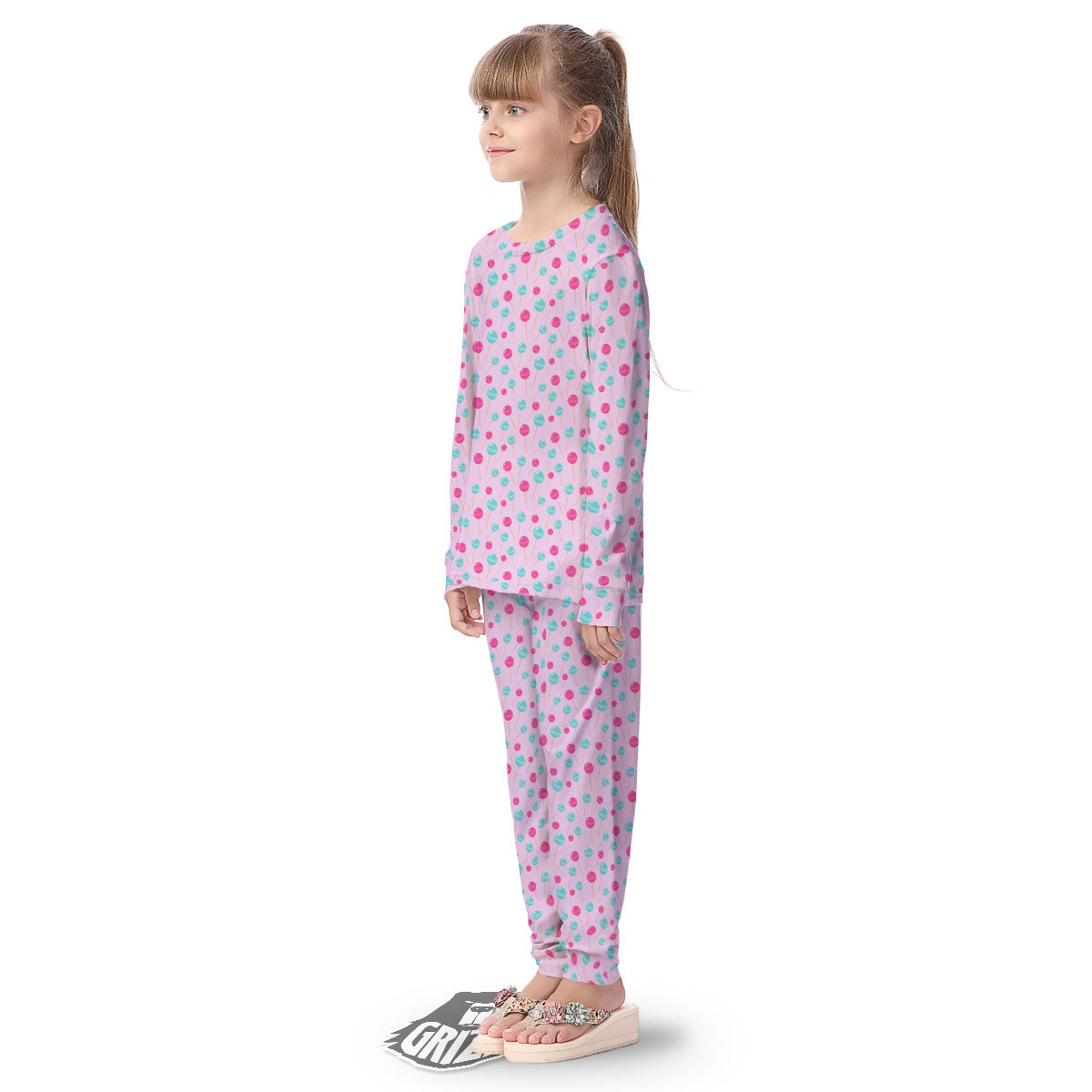 Lollipop Cartoon Print Pattern Kid's Pajamas-grizzshop